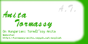 anita tormassy business card